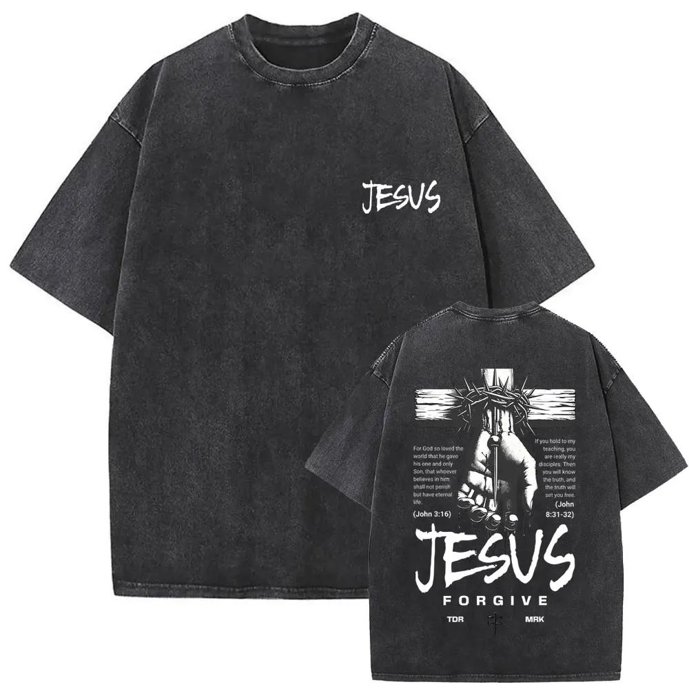 Christian Religious Jesus Forgive Them Father Fear God Vintage Washed Tshirt Men Women Gothic Rock Oversized T Shirt Streetwear S
Christian Religious Jesus Forgive Them Father Fear God Vintage Washed Tshirt Men Women Gothic Rock Oversized T Shirt Streetwear S