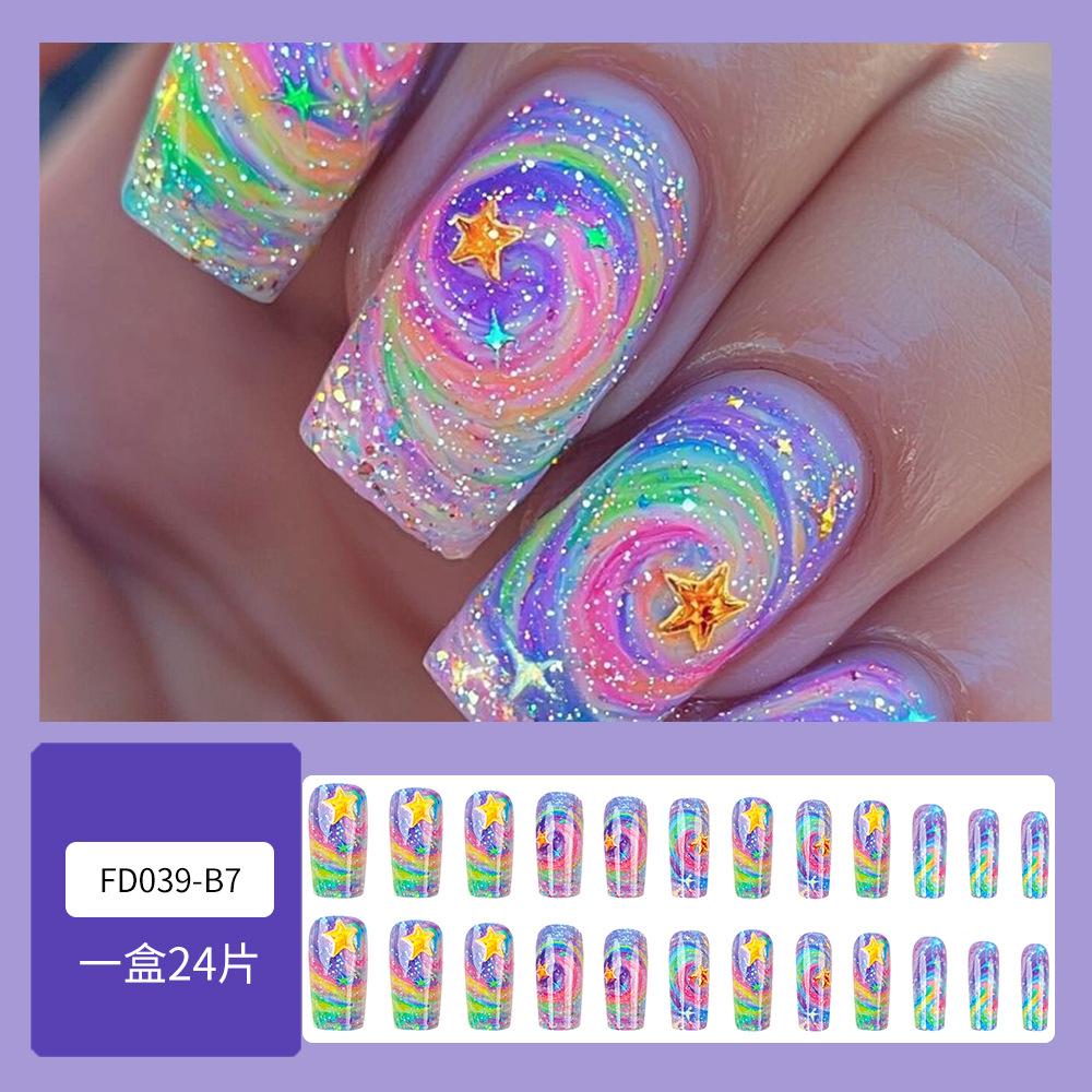BEPAN 24pcs Radiant Star Gradient Press on Nails Colorful Stars Simple Nails Full Cover Wearable False Nails
BEPAN 24pcs Radiant Star Gradient Press on Nails Colorful Stars Simple Nails Full Cover Wearable False Nails