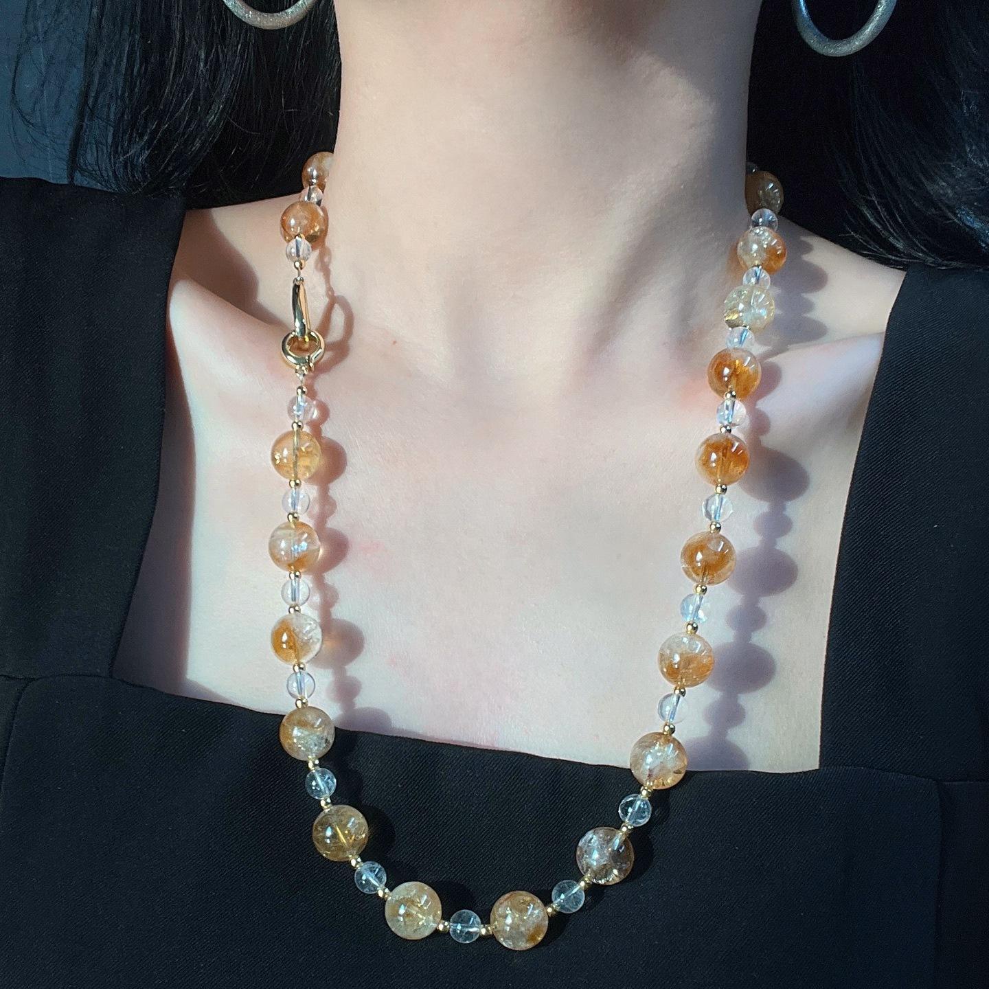 Vintage Natural Citrine White Crystal Design Sweater Chain Necklace Clavicle Chain
Vintage Natural Citrine White Crystal Design Sweater Chain Necklace Clavicle Chain