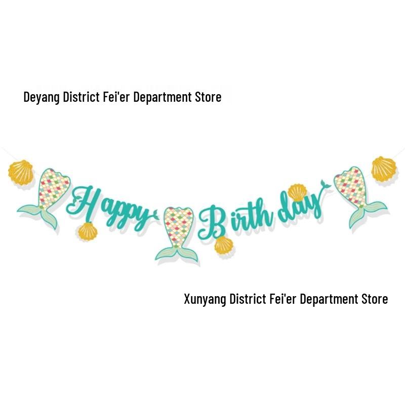 Underwater Mermaid Birthday Party Decoration Set: Pull Flags & Hanging Spirals for Girls
Underwater Mermaid Birthday Party Decoration Set: Pull Flags & Hanging Spirals for Girls