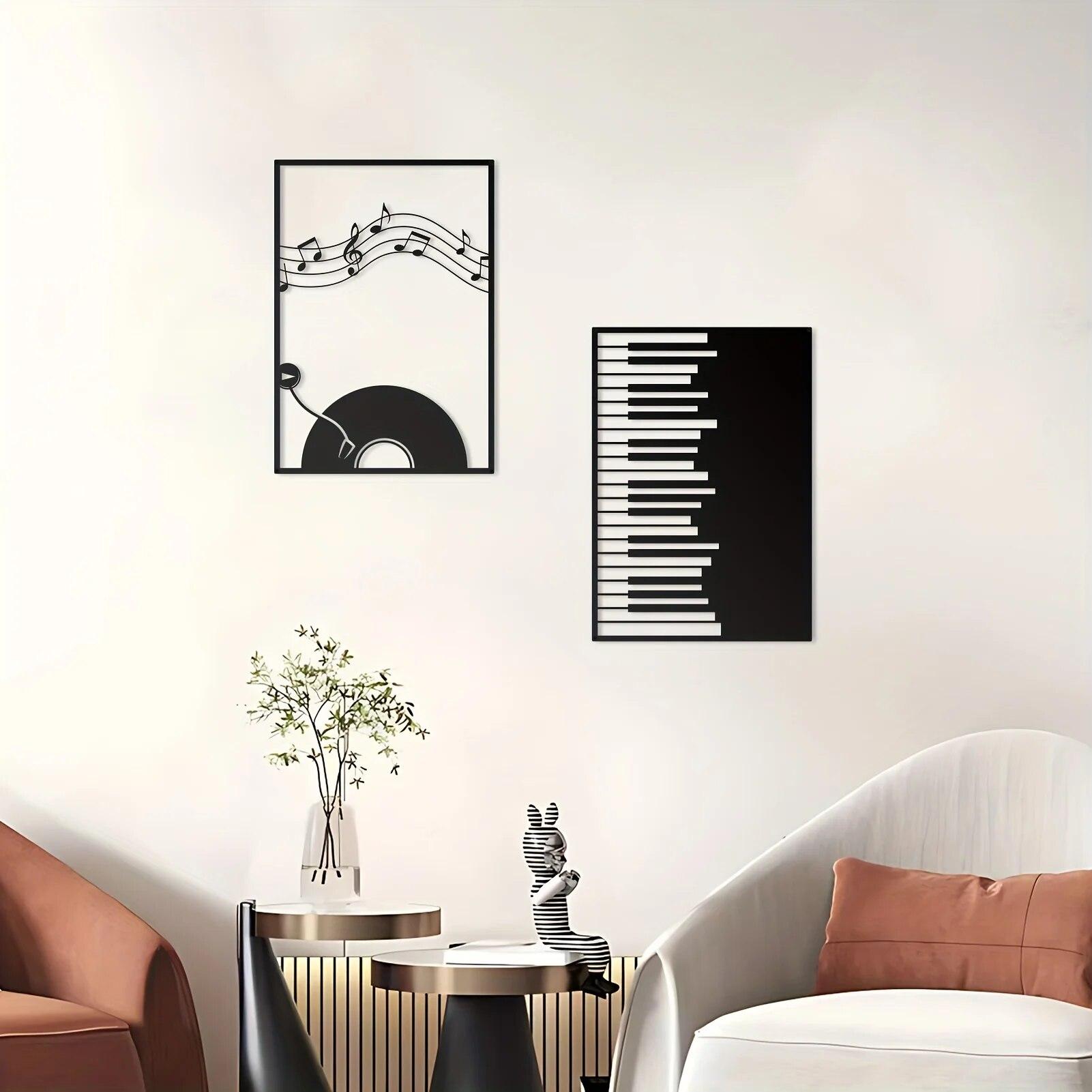 2 Pieces Metal Music Wall Art Decor Black Line Drawing Wall Decoration Modern Home Wall Art Sculpture Office Living Room Bedroom
2 Pieces Metal Music Wall Art Decor Black Line Drawing Wall Decoration Modern Home Wall Art Sculpture Office Living Room Bedroom