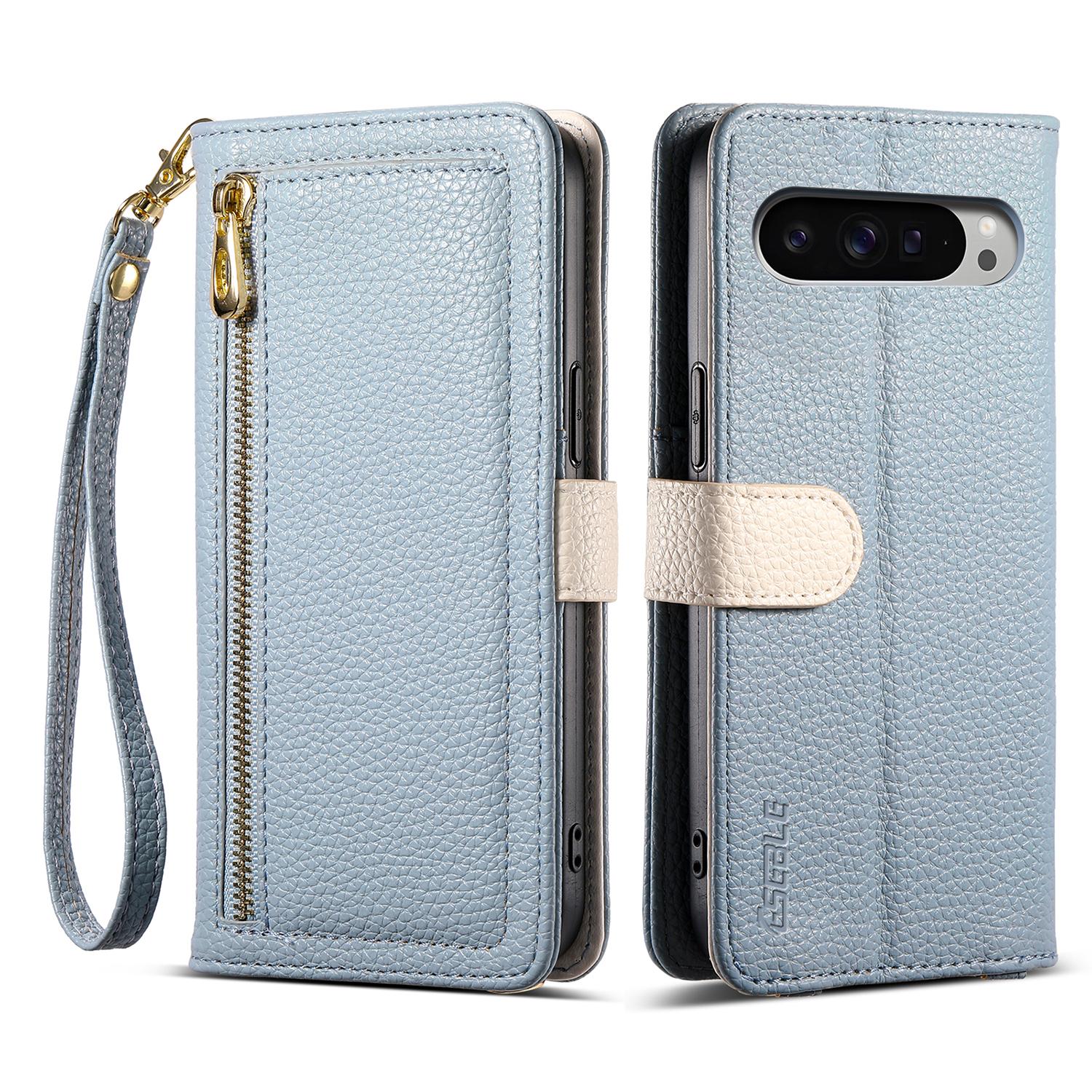 ESEBLE E11 For Google Pixel 9/9 Pro Case Zipper Pocket Litchi Texture Leather Phone Cover with Mirror and Wrist Strap Sky Blue
ESEBLE E11 For Google Pixel 9/9 Pro Case Zipper Pocket Litchi Texture Leather Phone Cover with Mirror and Wrist Strap Sky Blue