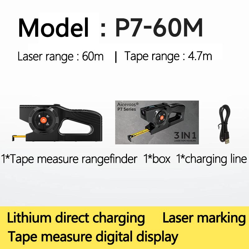 3 in 1 Laser Rangefinder 120M Tape Measure Ruler Typr-C LCD Display With Backlight Distance Meter Measurement Device Building P7-60M
3 in 1 Laser Rangefinder 120M Tape Measure Ruler Typr-C LCD Display With Backlight Distance Meter Measurement Device Building P7-60M