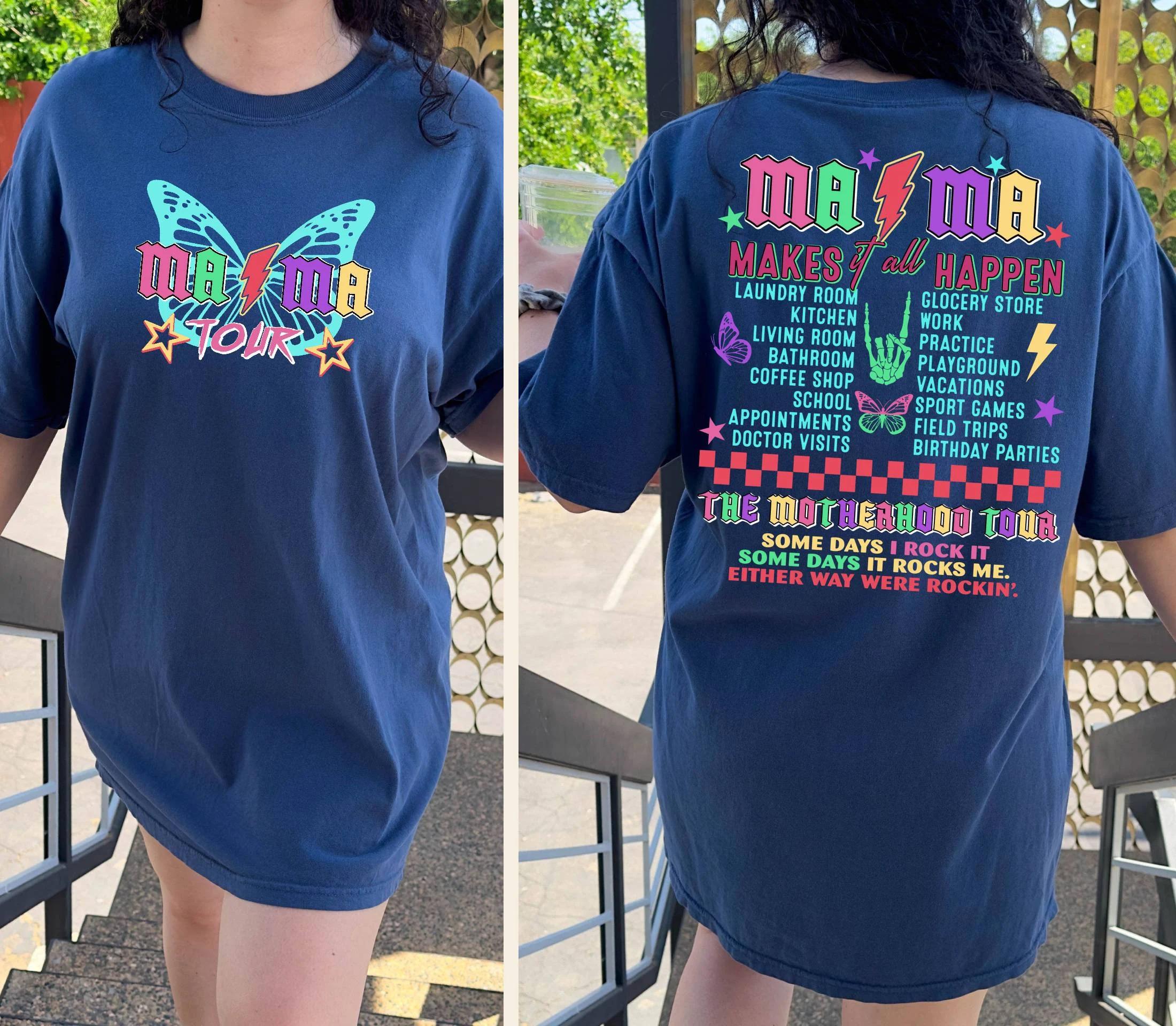 MAMA TOUR doublesided Rock Slogan Printed with Energetic Style Mother Theme Loose Short Sleeved Womens Tshirt 4XL
MAMA TOUR doublesided Rock Slogan Printed with Energetic Style Mother Theme Loose Short Sleeved Womens Tshirt 4XL