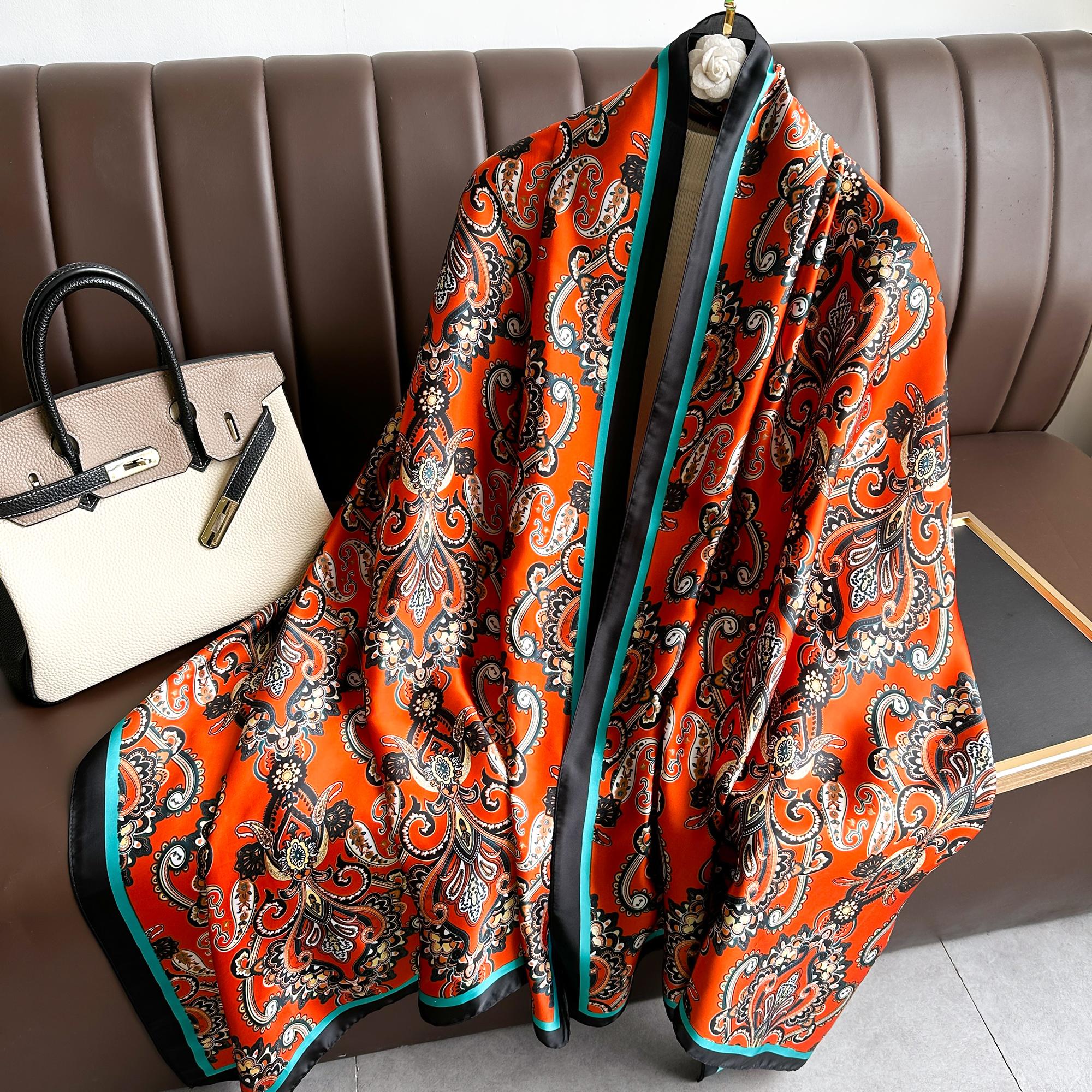 Spring And Autumn Silk Scarf Women Beach Long Large Size Scarf Outdoor Windproof Luxury Soft Shawl Lady Hijab 180*90Cm
Spring And Autumn Silk Scarf Women Beach Long Large Size Scarf Outdoor Windproof Luxury Soft Shawl Lady Hijab 180*90Cm