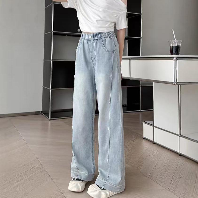 Девичьи джинсы летние тонкие брюки свободные тенсель пришивные бусины солнцезащитные с вставками прямые широкие брюки 170
Девичьи джинсы летние тонкие брюки свободные тенсель пришивные бусины солнцезащитные с вставками прямые широкие брюки 170