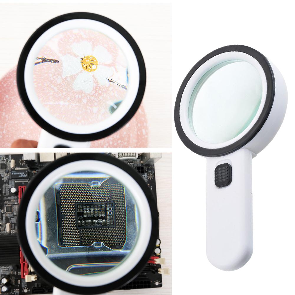 30X Magnifier Handheld LED Glasses with Illumination Microscope Magnifying Glass Lens Reading Jewelry Glass Repair Tool
30X Magnifier Handheld LED Glasses with Illumination Microscope Magnifying Glass Lens Reading Jewelry Glass Repair Tool