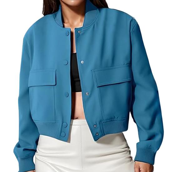 Женские укороченные куртки со стойкой воротником, куртка-рубашка в стиле varsity, повседневное пальто на пуговицах с длинным рукавом, верхняя одежда для весны и осени 2XL синий
Женские укороченные куртки со стойкой воротником, куртка-рубашка в стиле varsity, повседневное пальто на пуговицах с длинным рукавом, верхняя одежда для весны и осени 2XL синий