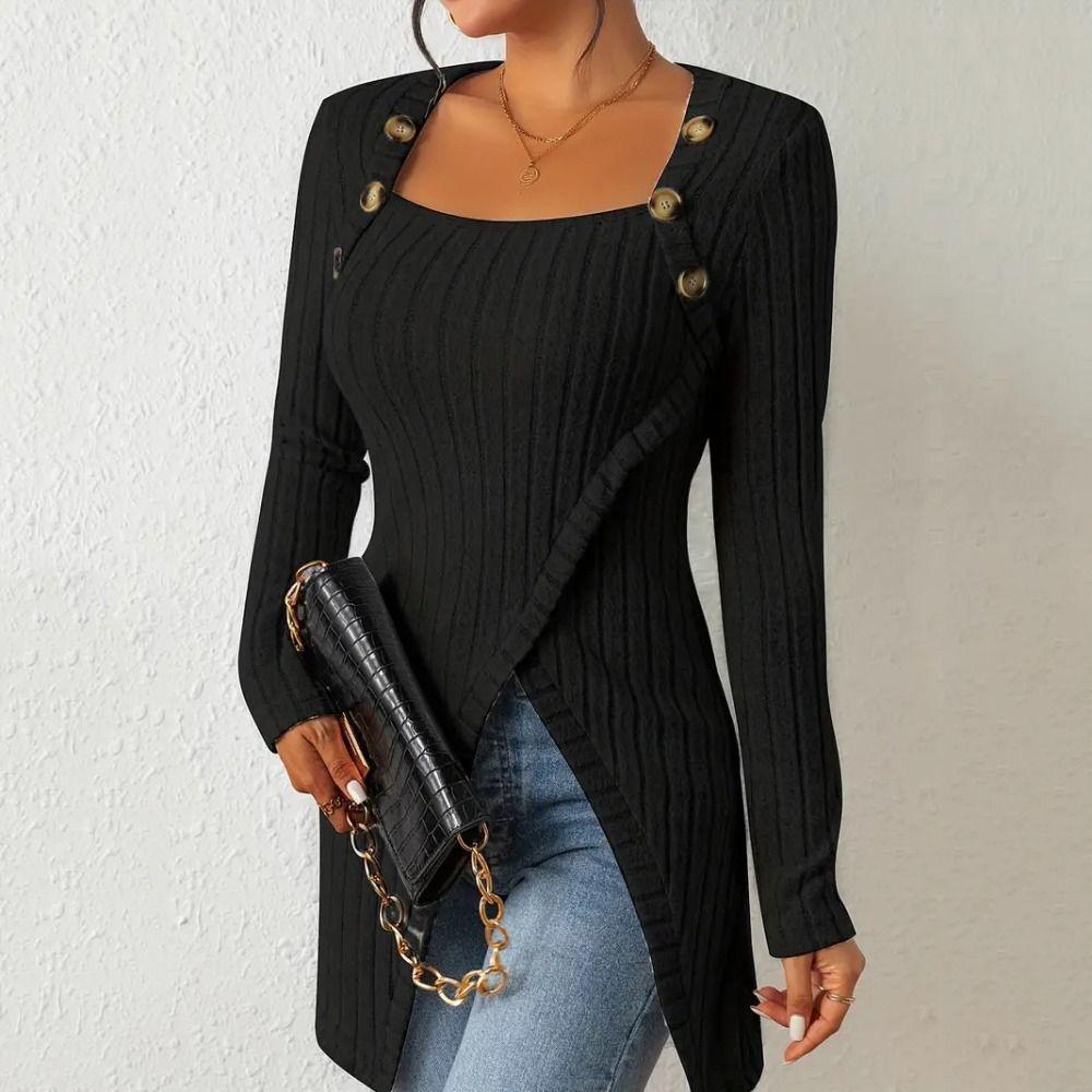 Asymmetrical Hem Casual Ribbed Long Sleeve Top Leisure Home Long Sleeve Knitwear Ladies/Girl XL чёрный
Asymmetrical Hem Casual Ribbed Long Sleeve Top Leisure Home Long Sleeve Knitwear Ladies/Girl XL чёрный