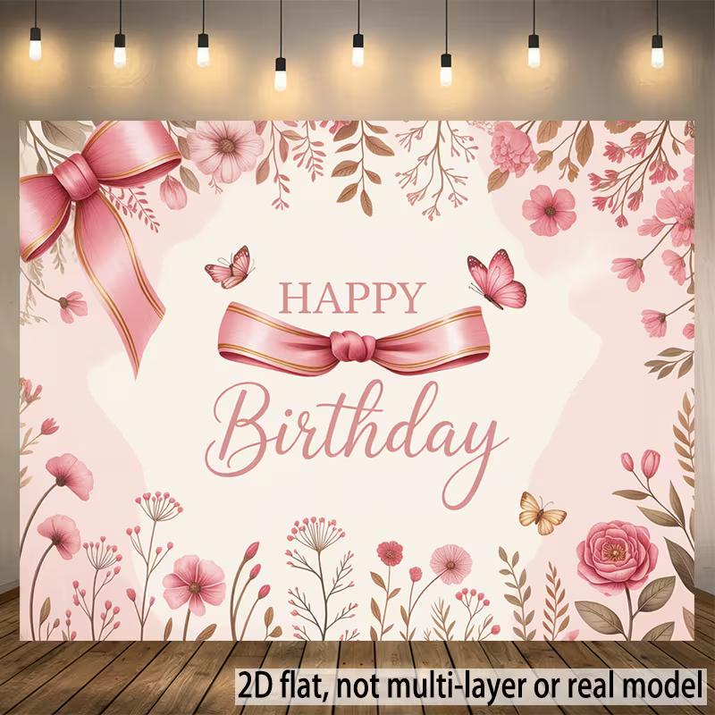 2D Butterfly Floral Happy Birthday Backdrop Soft Pink Bow Background for Women Birthday Party Photo Booth 47.2x31.5inch/120*80cm
2D Butterfly Floral Happy Birthday Backdrop Soft Pink Bow Background for Women Birthday Party Photo Booth 47.2x31.5inch/120*80cm
