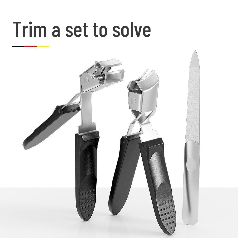 High-End Anti-Splash Nail Clipper & Double-Sided File Set with Large Opening & Slanted Point
High-End Anti-Splash Nail Clipper & Double-Sided File Set with Large Opening & Slanted Point