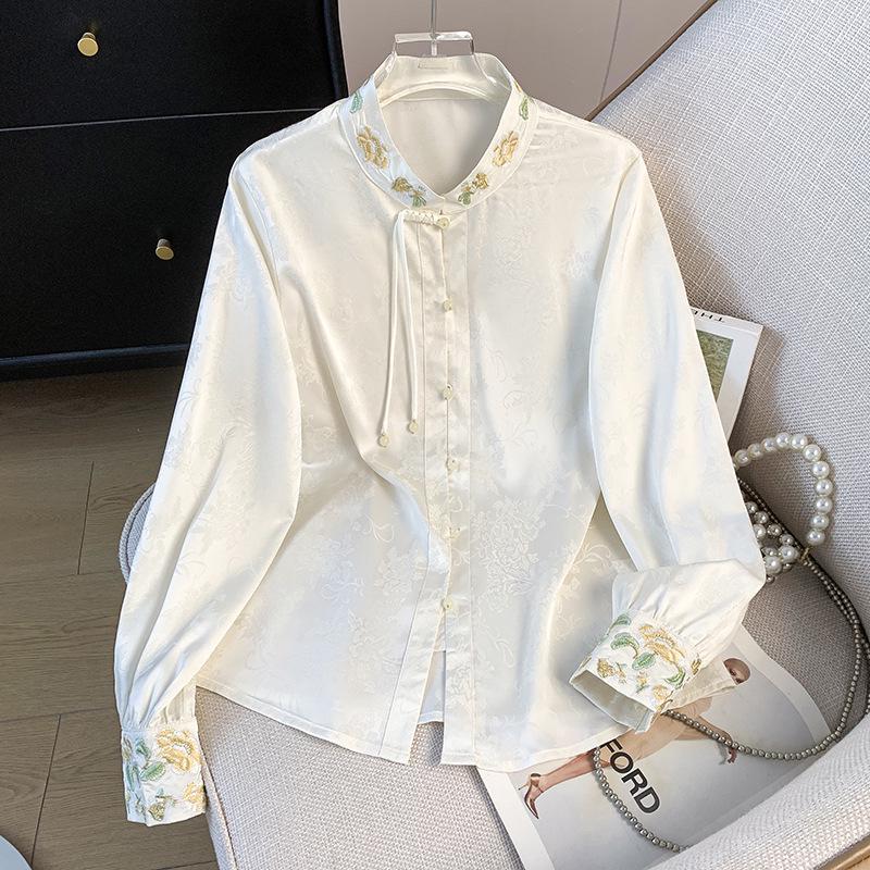 High-End Women s Retro Jacquard Embroidered Stand-Up Collar Long-Sleeved Shirt Extra Large
High-End Women s Retro Jacquard Embroidered Stand-Up Collar Long-Sleeved Shirt Extra Large