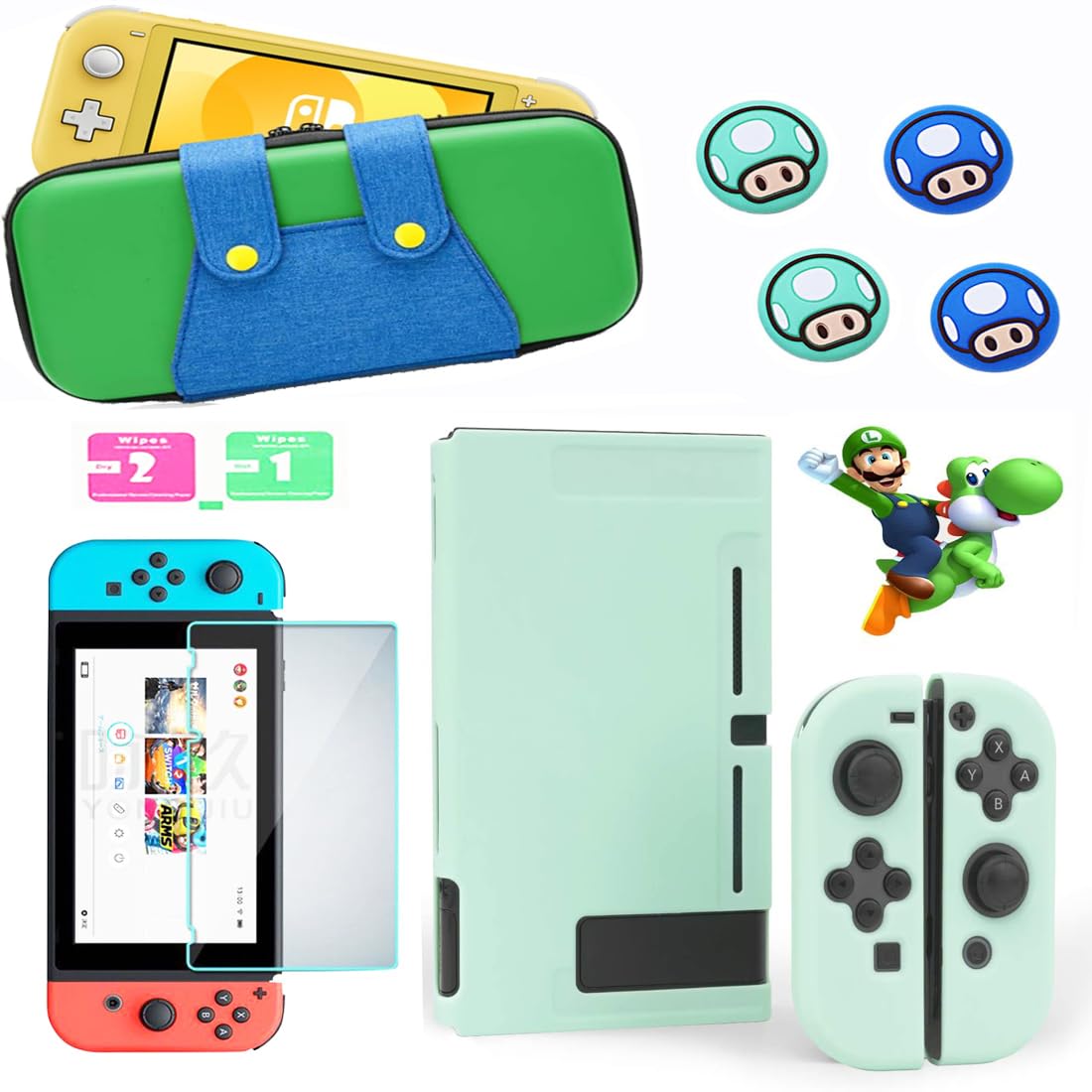 Switch Storage Protective Cute Switch Case Storage Holds 10 Game Easy to Large Switch Cover Tempered Glass Film Cover Thumb Cap 9 IN 1 Case, Cover,
Switch Storage Protective Cute Switch Case Storage Holds 10 Game Easy to Large Switch Cover Tempered Glass Film Cover Thumb Cap 9 IN 1 Case, Cover,