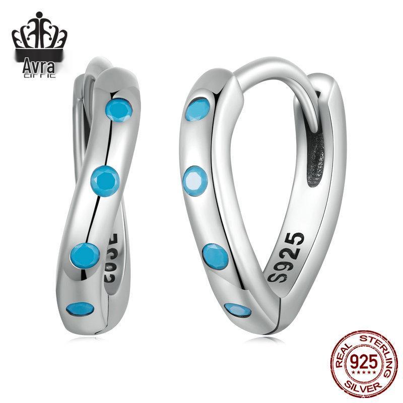 Avle S925 Sterling Silver Turquoise Wavy Earrings - European & American Style SCE1593 срібний
Avle S925 Sterling Silver Turquoise Wavy Earrings - European & American Style SCE1593 срібний