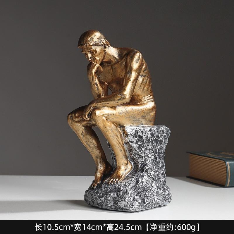 European-style Thinker Resin Figurine Ornament for Creative Home and Office Bookshelf Decoration мідний
European-style Thinker Resin Figurine Ornament for Creative Home and Office Bookshelf Decoration мідний