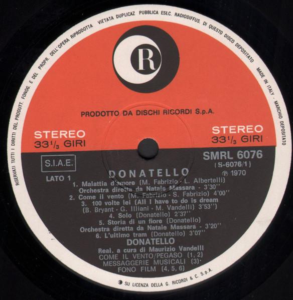 LP Record DONATELLO Donatello SMRL6076 Ricordi 1970 Italy Pop Used
LP Record DONATELLO Donatello SMRL6076 Ricordi 1970 Italy Pop Used