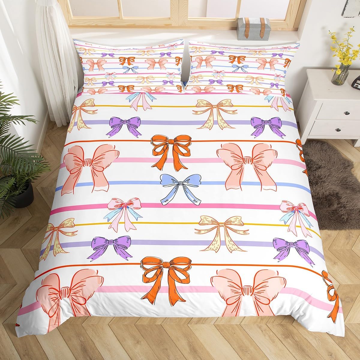 Comforter Cute Bowknots Queen Princess Bow-Tie Kawaii Bow Graffiti Bedding Set Girly Fairy Tale For Young3 Pcs Comforter (quilt)-EU Single(135*200cm)3pcs
Comforter Cute Bowknots Queen Princess Bow-Tie Kawaii Bow Graffiti Bedding Set Girly Fairy Tale For Young3 Pcs Comforter (quilt)-EU Single(135*200cm)3pcs