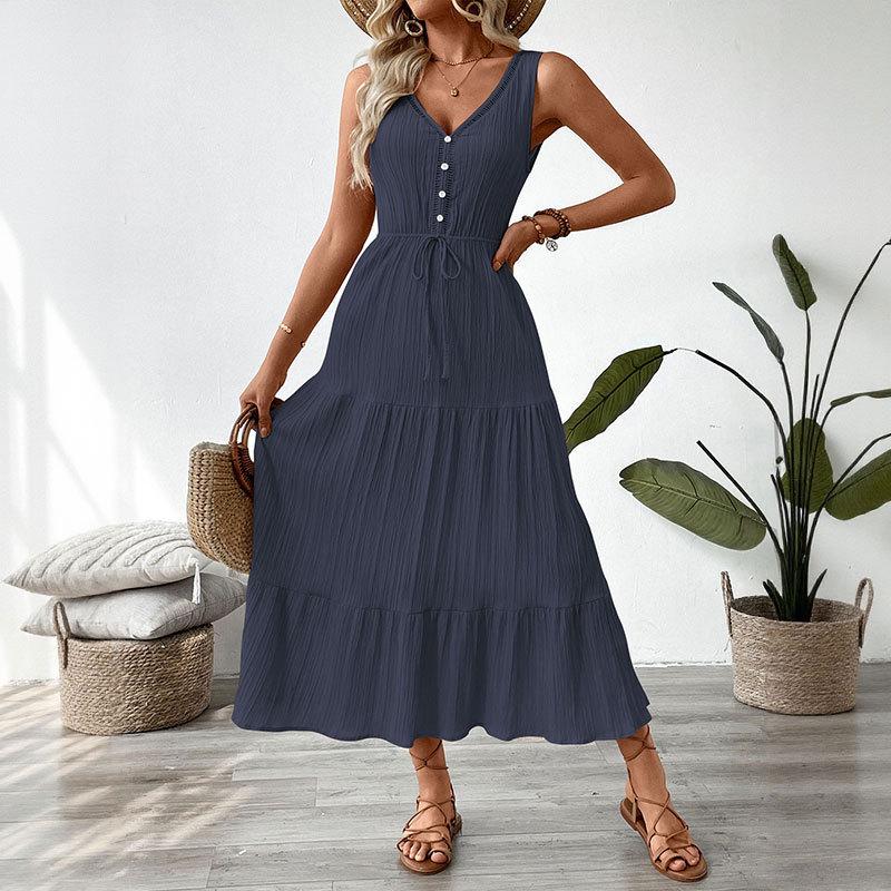 Casual Summer Sleeveless Beach Dress with Textured Design 2025 Medium темно-синього кольору
Casual Summer Sleeveless Beach Dress with Textured Design 2025 Medium темно-синього кольору
