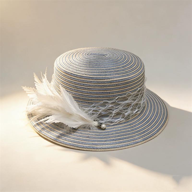 202604-YL ins chic summer Elegant mesh Pearl Feathers striped paper grass holiday women fedoras cap leisure lady panama hat head size 57cm
202604-YL ins chic summer Elegant mesh Pearl Feathers striped paper grass holiday women fedoras cap leisure lady panama hat head size 57cm