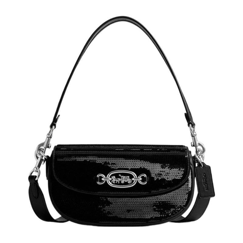 COACH Detachable shoulder strap Logo flap Glove-tanned leather Shoulder crossbody tote Small Women s Glossy Black чорний
COACH Detachable shoulder strap Logo flap Glove-tanned leather Shoulder crossbody tote Small Women s Glossy Black чорний