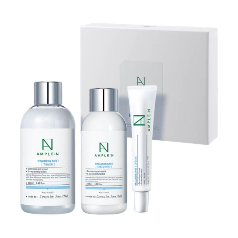 AMPLE:N Hyaluron Shot 3-Piece Special Set (Toner 220ml + Lotion 130ml + Cream 30ml)
AMPLE:N Hyaluron Shot 3-Piece Special Set (Toner 220ml + Lotion 130ml + Cream 30ml)