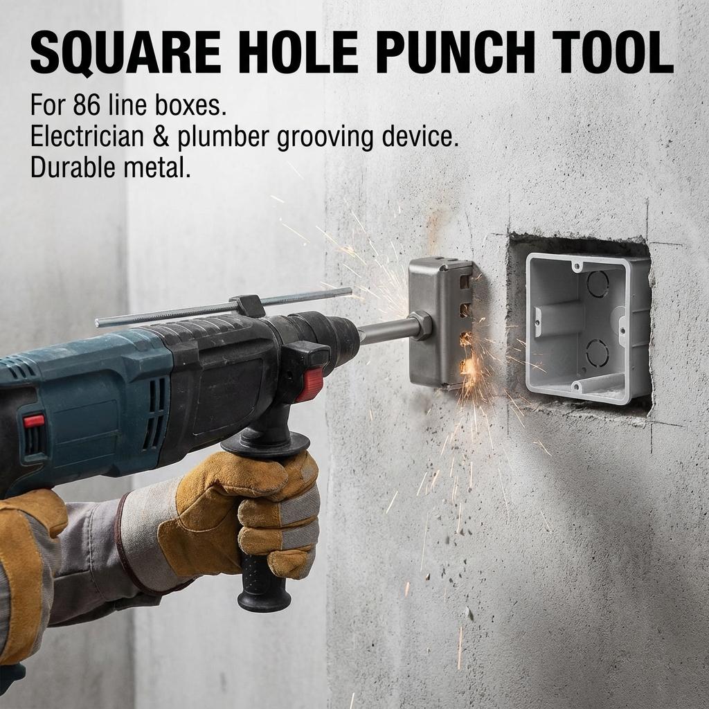 Square Hole Cutter for Electricians 86mm Box Dedicated Carbide Tip Concrete Drill Bit with Anti-Slip Handle 86mm
Square Hole Cutter for Electricians 86mm Box Dedicated Carbide Tip Concrete Drill Bit with Anti-Slip Handle 86mm