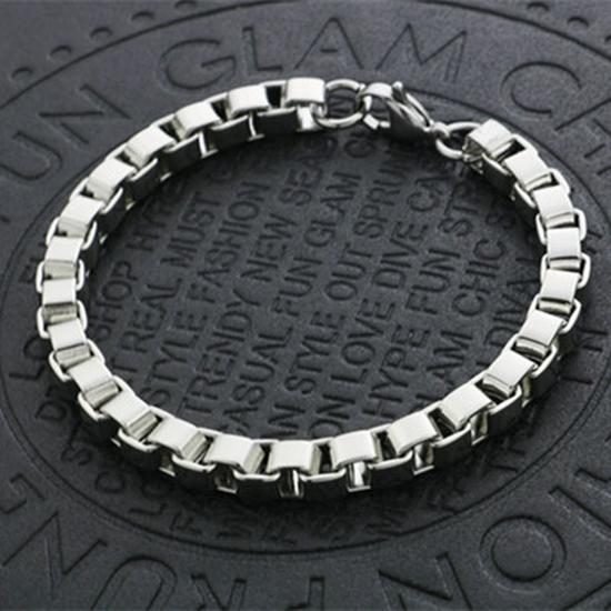 Eminem Style Titanium Steel Unisex Bracelet - Hairstylist Box, Grid, and Venetian Chain Design Width 5mm, Length 20cm
Eminem Style Titanium Steel Unisex Bracelet - Hairstylist Box, Grid, and Venetian Chain Design Width 5mm, Length 20cm