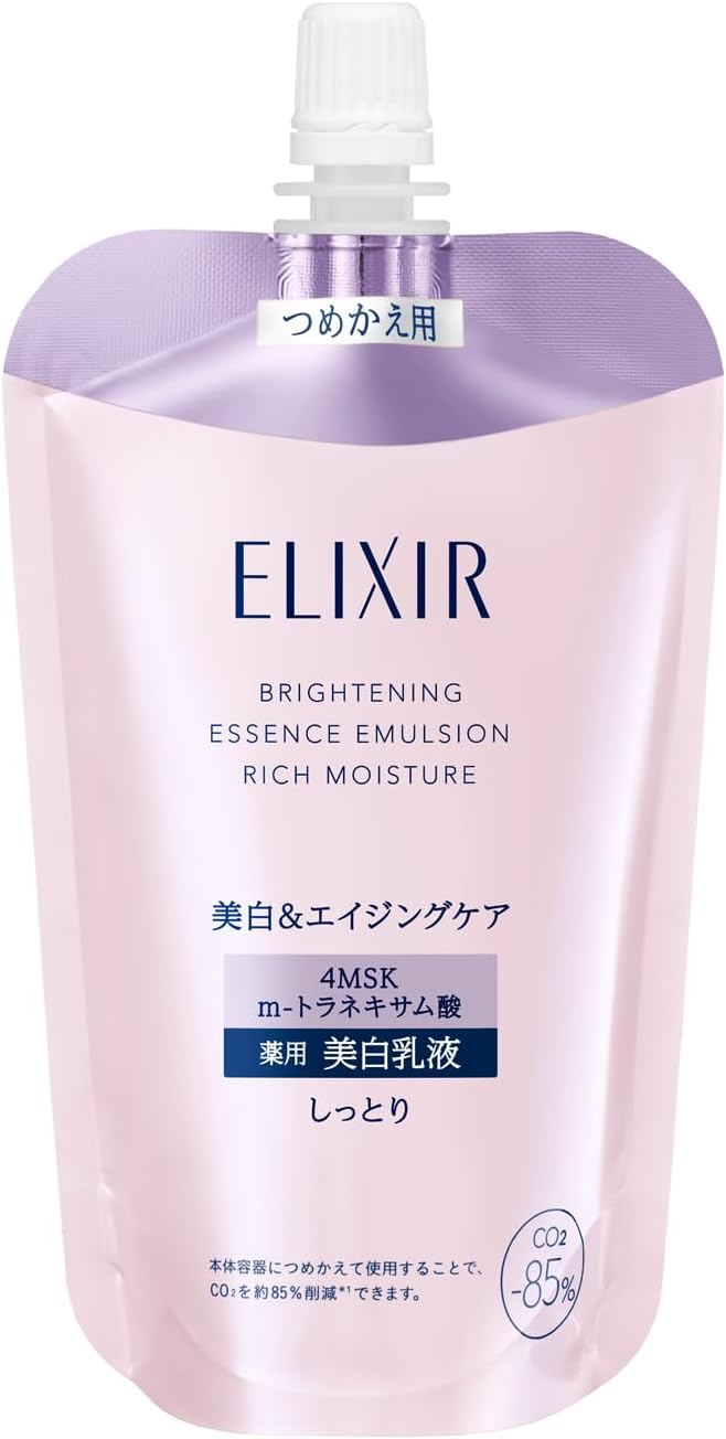 SHISEIDO Elixir Brigtning Moisture Emulsion T освітлююча емульсія (змінний блок), 110 мл - Тип III - м яка, для сухої шкіри
SHISEIDO Elixir Brigtning Moisture Emulsion T освітлююча емульсія (змінний блок), 110 мл - Тип III - м яка, для сухої шкіри