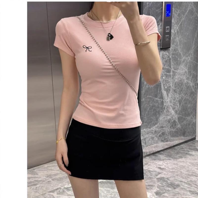 Korean Style Embroidered Slim-Fit Short-Sleeve T-Shirt with Bow for Women Minimum order of 500 pieces
Korean Style Embroidered Slim-Fit Short-Sleeve T-Shirt with Bow for Women Minimum order of 500 pieces