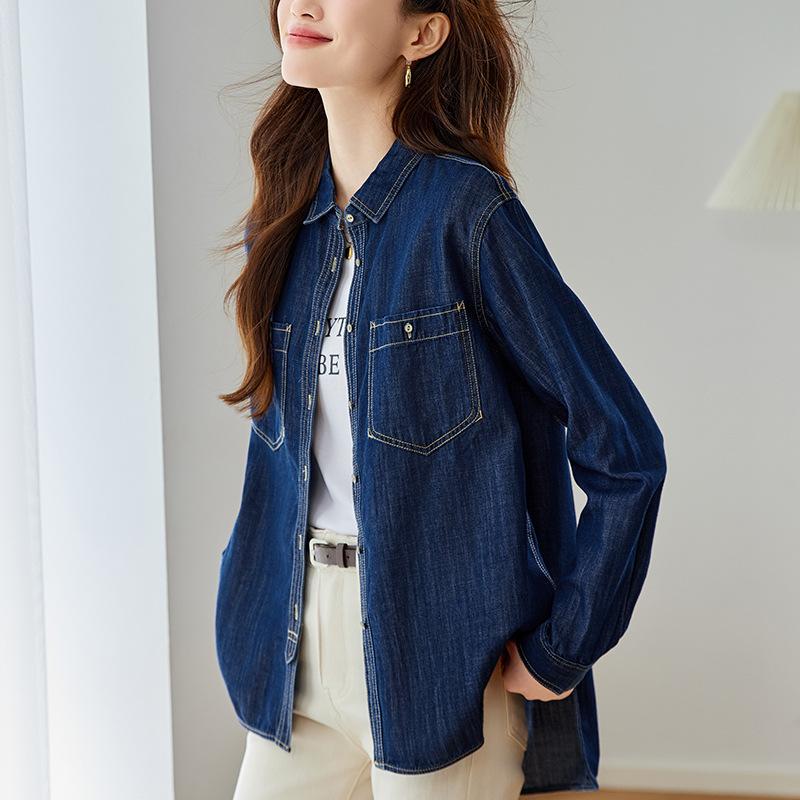 Blue Denim Shirt Women s Medium and Long Spring and Autumn Clothes New Loose Front Shoulder Jacket Top M
Blue Denim Shirt Women s Medium and Long Spring and Autumn Clothes New Loose Front Shoulder Jacket Top M