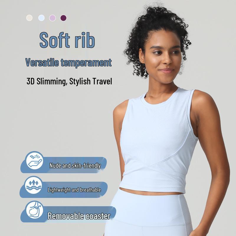 Women s Ribbed Running Vest with Chest Pads - Summer Yoga & Fitness Top with Stylish Back Design. S
Women s Ribbed Running Vest with Chest Pads - Summer Yoga & Fitness Top with Stylish Back Design. S
