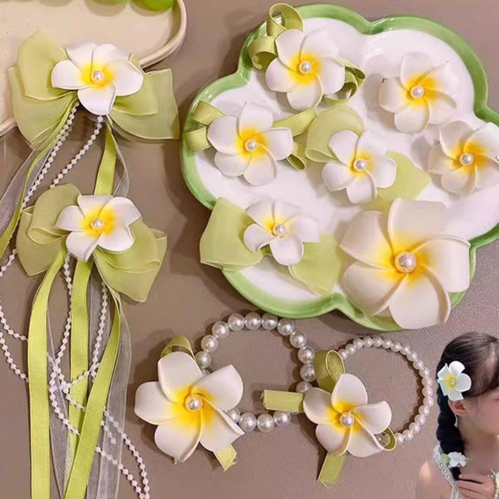 Tassel Flower Hair Clip Frangipani Flower Hair Rope Cute Ribbon Bow Hairpins Travel style D
Tassel Flower Hair Clip Frangipani Flower Hair Rope Cute Ribbon Bow Hairpins Travel style D