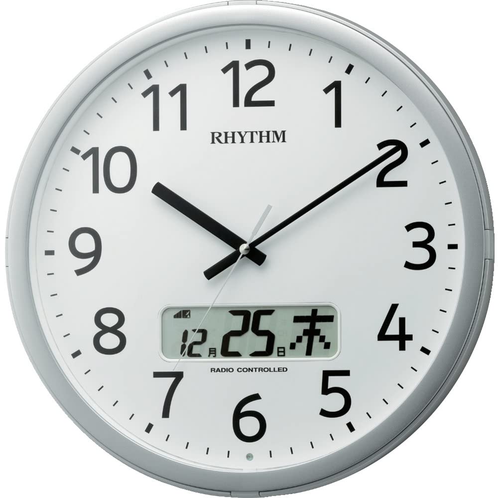 RHYTHM Wall Clock Radio Controlled Clock Office 24 Times Chime Function Time Signal Function Calendar Silver x Office Supplies Factory Office Program
RHYTHM Wall Clock Radio Controlled Clock Office 24 Times Chime Function Time Signal Function Calendar Silver x Office Supplies Factory Office Program