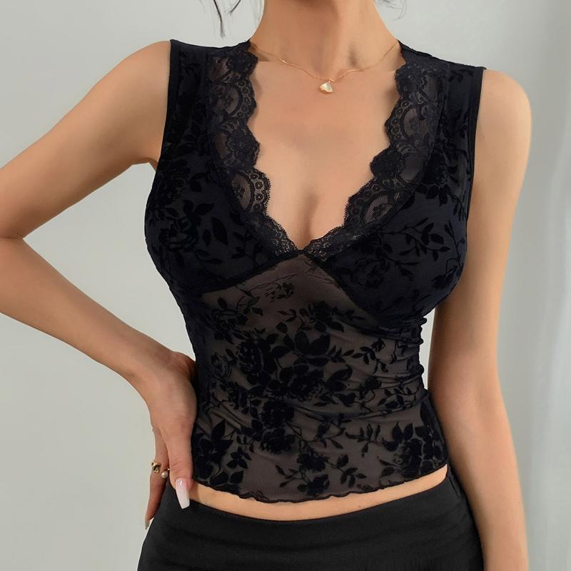 New Summer Sleeveless V-neck Lace Mesh Women Blouse New Casual Slim Fit Black Vest See Through Sexy Sheer Short Shirt Fashion Elegant Top Clothing XXL чорний
New Summer Sleeveless V-neck Lace Mesh Women Blouse New Casual Slim Fit Black Vest See Through Sexy Sheer Short Shirt Fashion Elegant Top Clothing XXL чорний