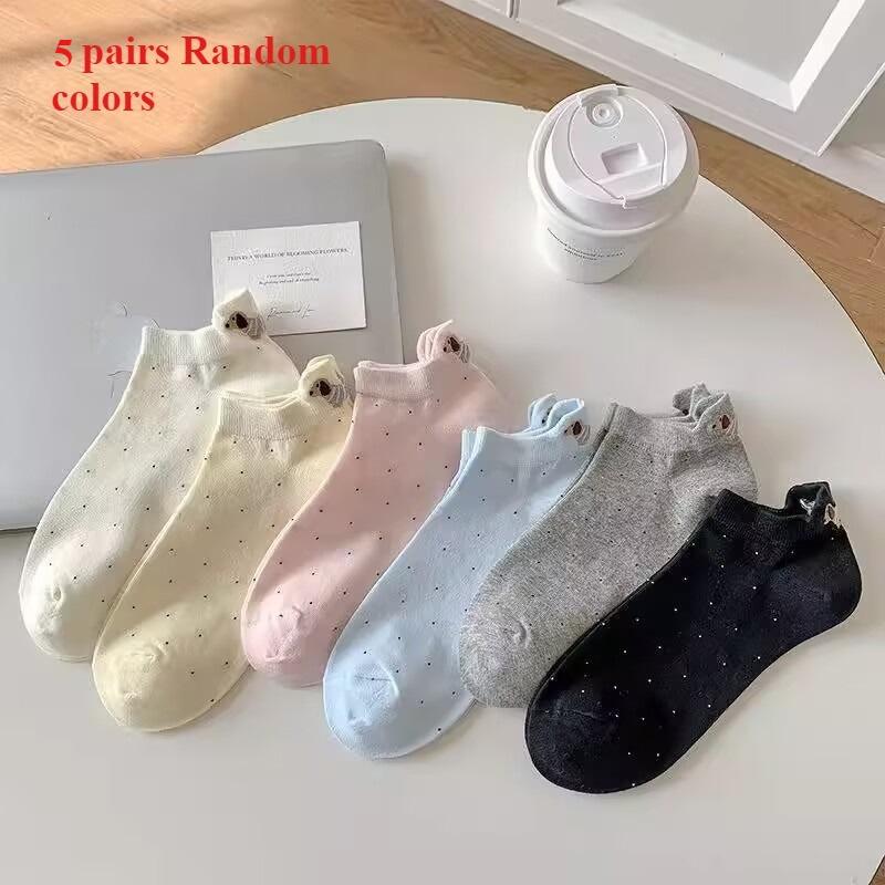 5 Pairs Summer Women S Low-Cut Socks with Cute Dog Ears | Anti-Odor, Versatile, Thin, Polka Dot Pattern, Machine Washable Asian One-size
5 Pairs Summer Women S Low-Cut Socks with Cute Dog Ears | Anti-Odor, Versatile, Thin, Polka Dot Pattern, Machine Washable Asian One-size