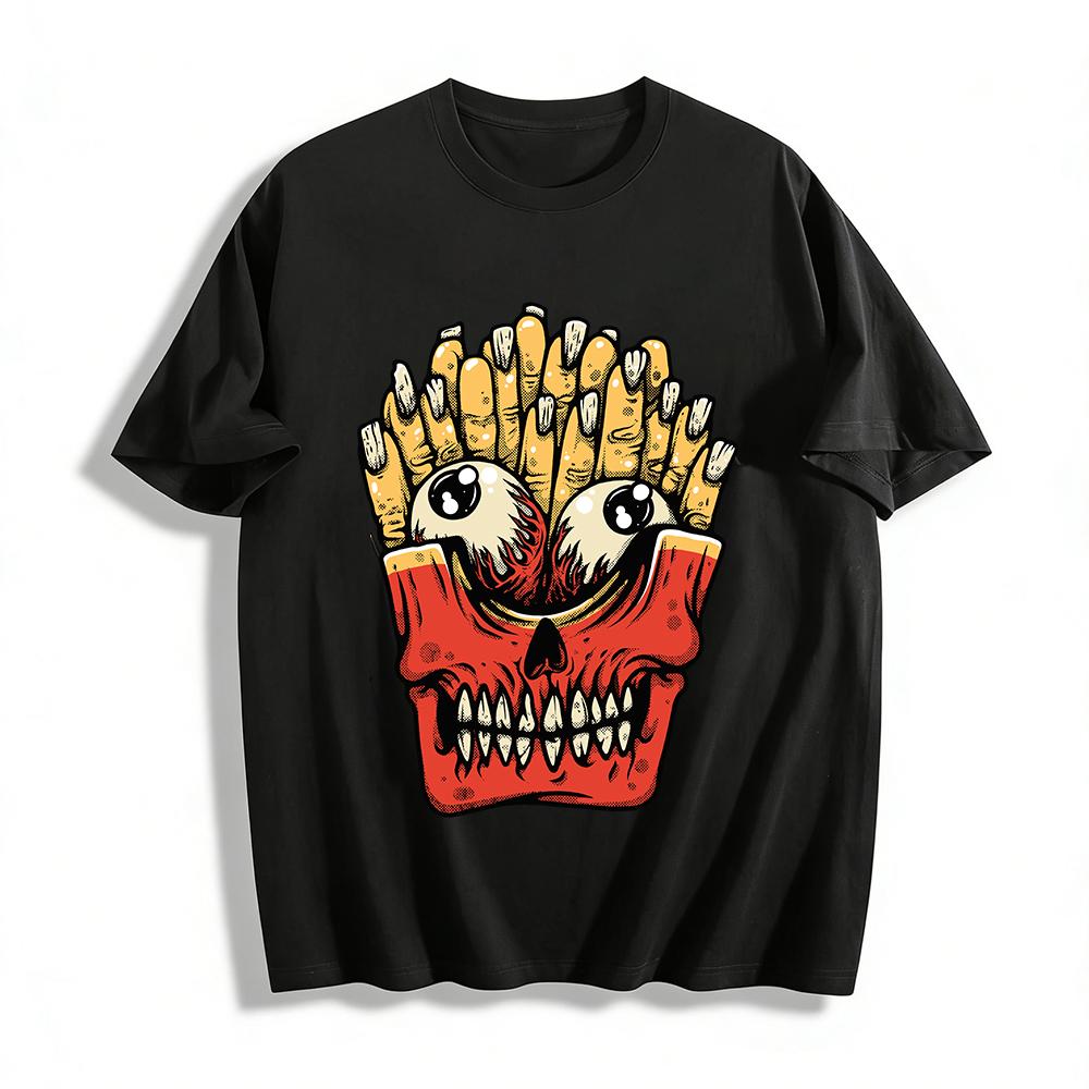 Skull French Fries Graphic Print Trendy Casual Short Sleeve Tee Pure cotton T-shirt 6XL
Skull French Fries Graphic Print Trendy Casual Short Sleeve Tee Pure cotton T-shirt 6XL