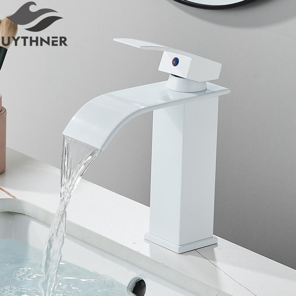 Brushed Golden Basin Faucets Elegant Waterfall Bathroom Sink Faucet Single Lever Hole Deck Mount Brass Mixer Taps
Brushed Golden Basin Faucets Elegant Waterfall Bathroom Sink Faucet Single Lever Hole Deck Mount Brass Mixer Taps