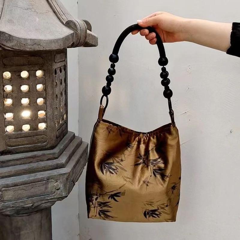 Upgraded version [Bronze Gold Ink Bamboo New Middle and Ancient Style Handmade Beaded One Shoulder Portable Underarm Bag Advanced Triacetic Acid
Upgraded version [Bronze Gold Ink Bamboo New Middle and Ancient Style Handmade Beaded One Shoulder Portable Underarm Bag Advanced Triacetic Acid