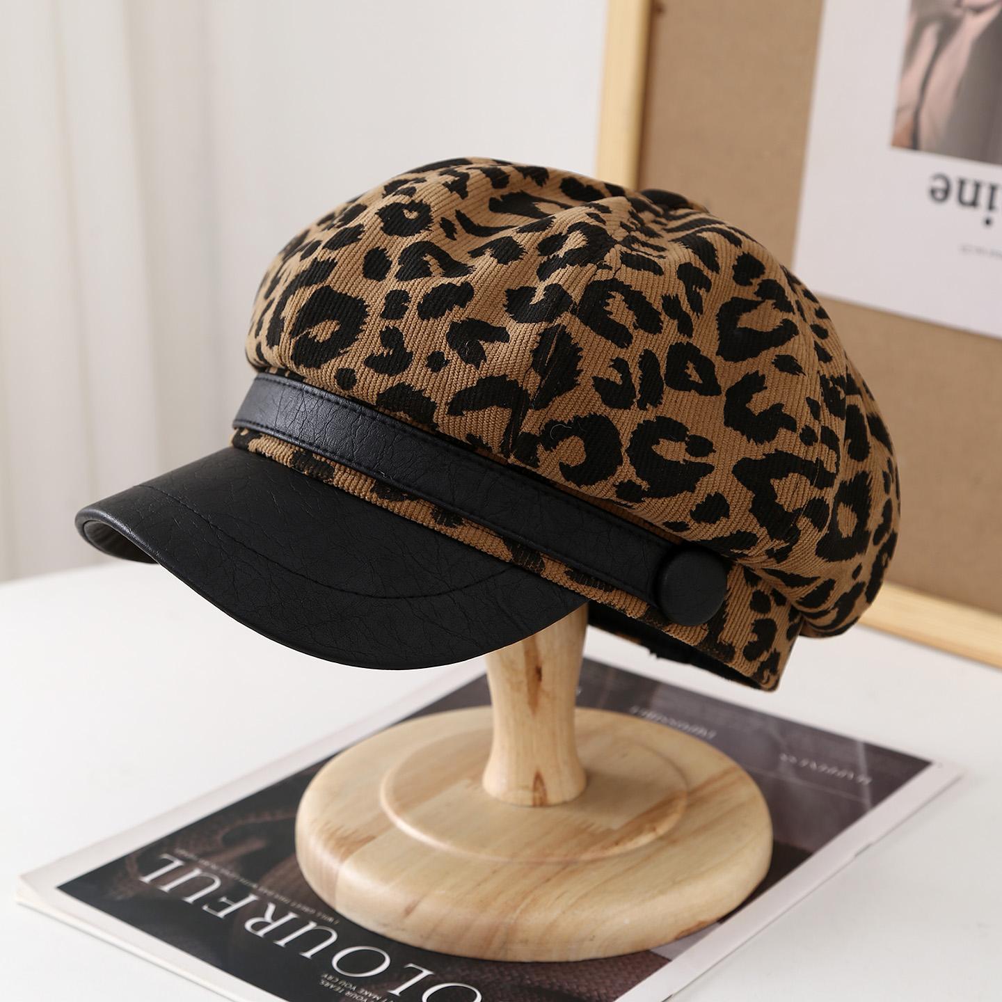 Leopard Beret Women Sweet Octagonal Hats For Women Newsboy Cap Painter Hat Korean Style Solid Color Wide Leather Brim 56-58cm
Leopard Beret Women Sweet Octagonal Hats For Women Newsboy Cap Painter Hat Korean Style Solid Color Wide Leather Brim 56-58cm