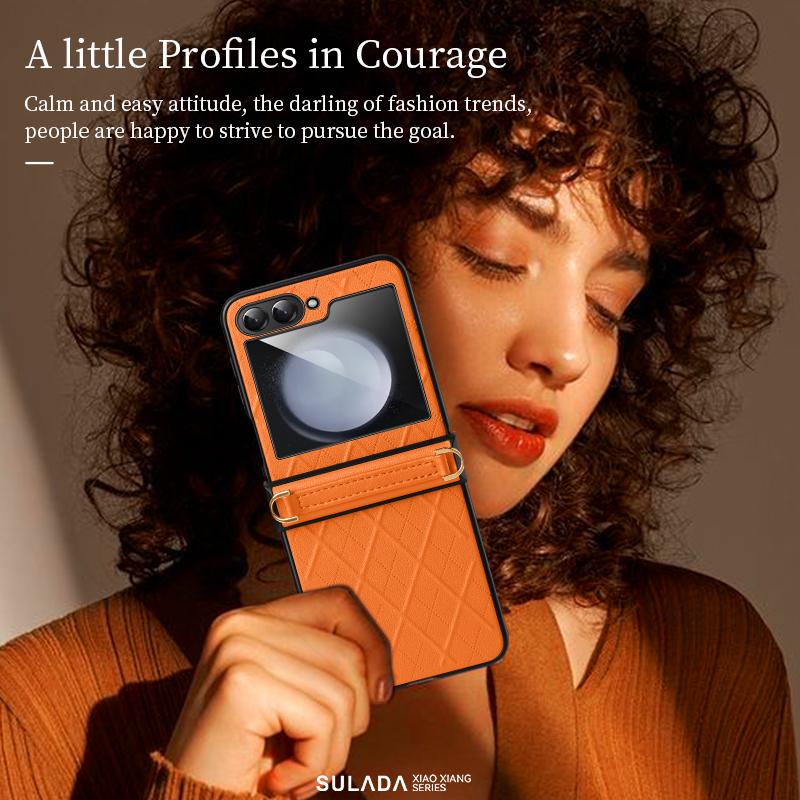 SULADA For Samsung Galaxy Z Flip6 5G Case Rhombus Leather+PC Phone Cover with Shoulder Strap Orange
SULADA For Samsung Galaxy Z Flip6 5G Case Rhombus Leather+PC Phone Cover with Shoulder Strap Orange