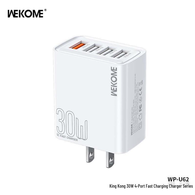 Wekome Diamond PD30W Fast Charger: Compact 4-Port Mobile Charging Head
Wekome Diamond PD30W Fast Charger: Compact 4-Port Mobile Charging Head