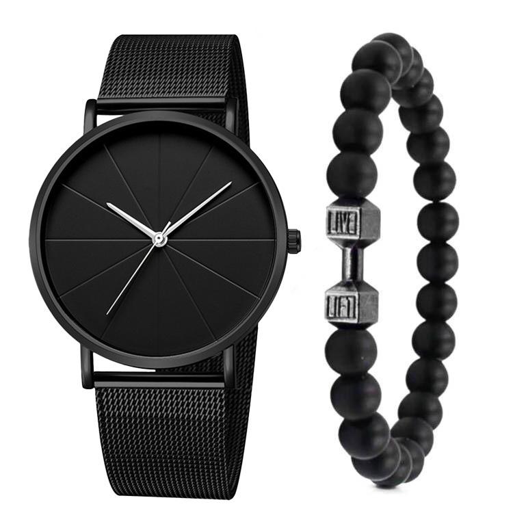 Men s Business Watch Set with Simple Mesh Strap & Volcanic Stone Dumbbell Bracelet In Stock Factory Advantage Supply
Men s Business Watch Set with Simple Mesh Strap & Volcanic Stone Dumbbell Bracelet In Stock Factory Advantage Supply