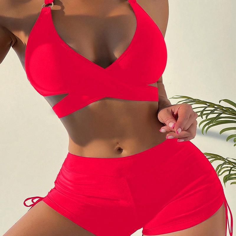 2024 Multicolor Cross Halter Bikini with Flat Leg Shorts for Women Large палена помаранчевий колір
2024 Multicolor Cross Halter Bikini with Flat Leg Shorts for Women Large палена помаранчевий колір