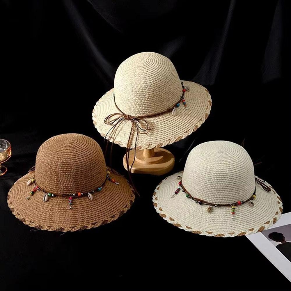 Spring Summer Bohemian Beaded Strap Straw Hat Western Country Style Women s Sun Hat Female Темно-синій
Spring Summer Bohemian Beaded Strap Straw Hat Western Country Style Women s Sun Hat Female Темно-синій