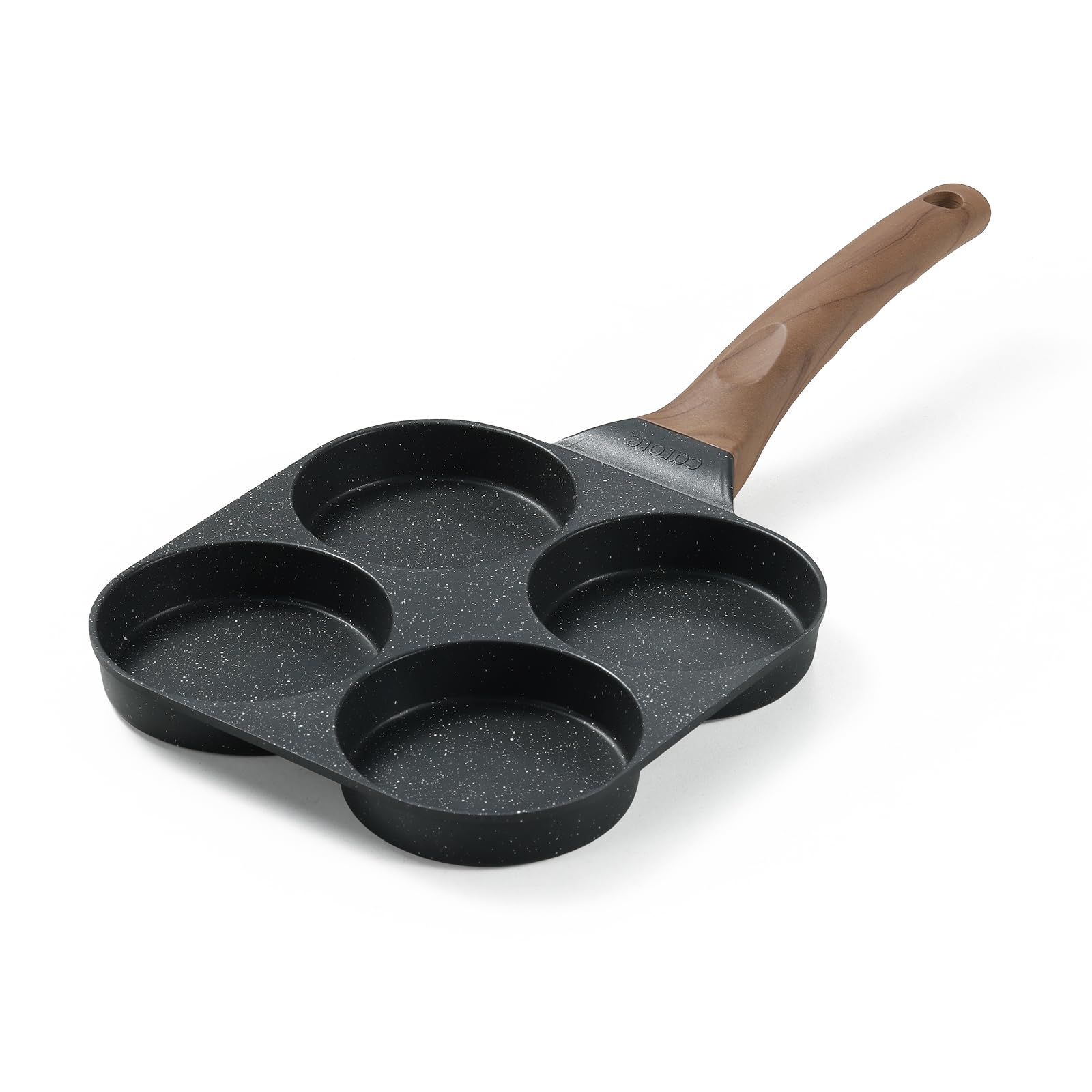 CAROTE Сковорода для жарки яиц с газом и индукцией Круглая для жарки Завтрак Легко для Большой Идеально для Обед Яки Онигири Рис Уютная Черная Серия Разделитель, чёрный