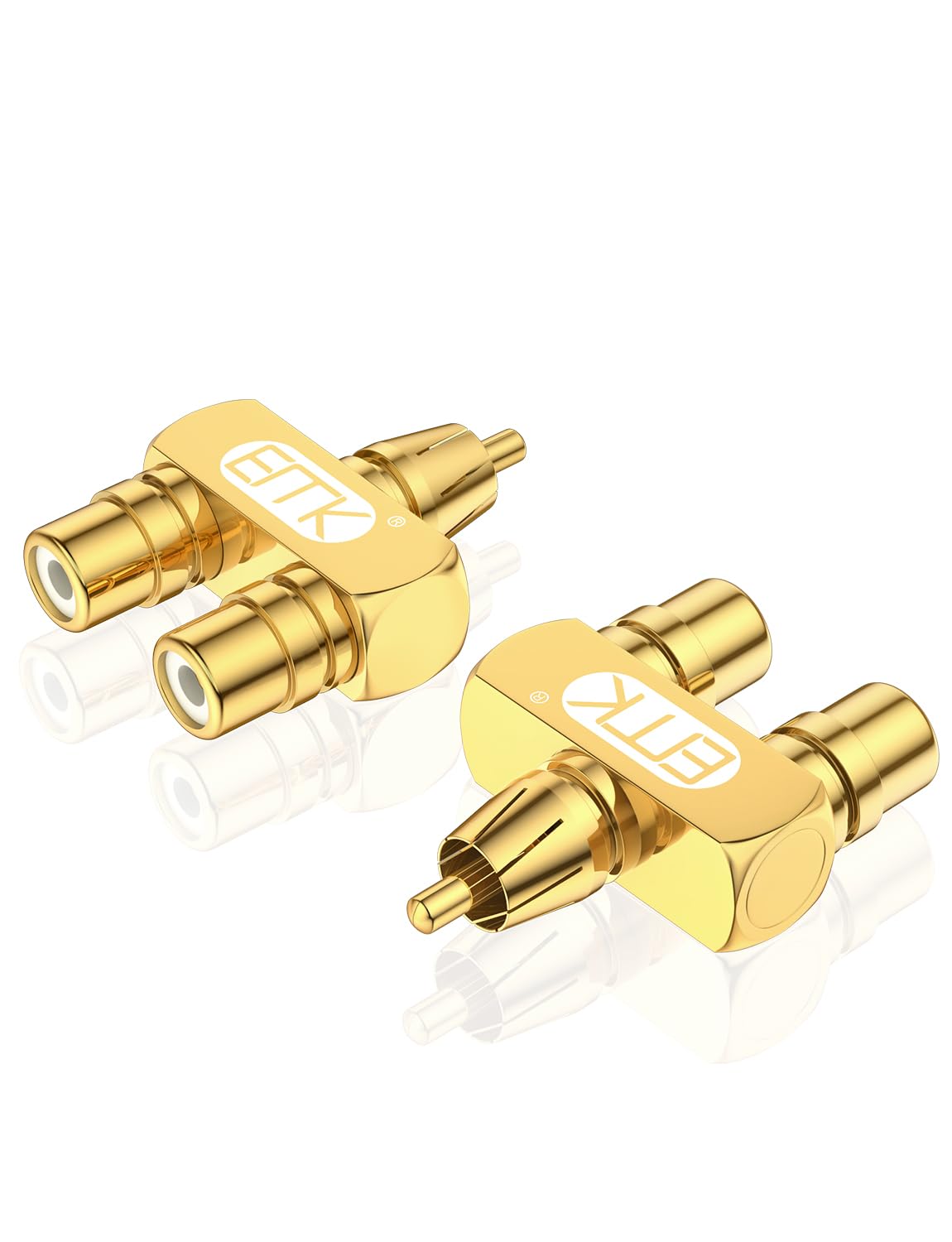 EMK RCA Splitter 1 Male to 2 Gold Plated Audio Adapter Male to 2 2-Way Adapter, 2-Way Plug, Y-Splitter, Female, Plug, 2-Pack (1 Female, Y-Shaped)
EMK RCA Splitter 1 Male to 2 Gold Plated Audio Adapter Male to 2 2-Way Adapter, 2-Way Plug, Y-Splitter, Female, Plug, 2-Pack (1 Female, Y-Shaped)