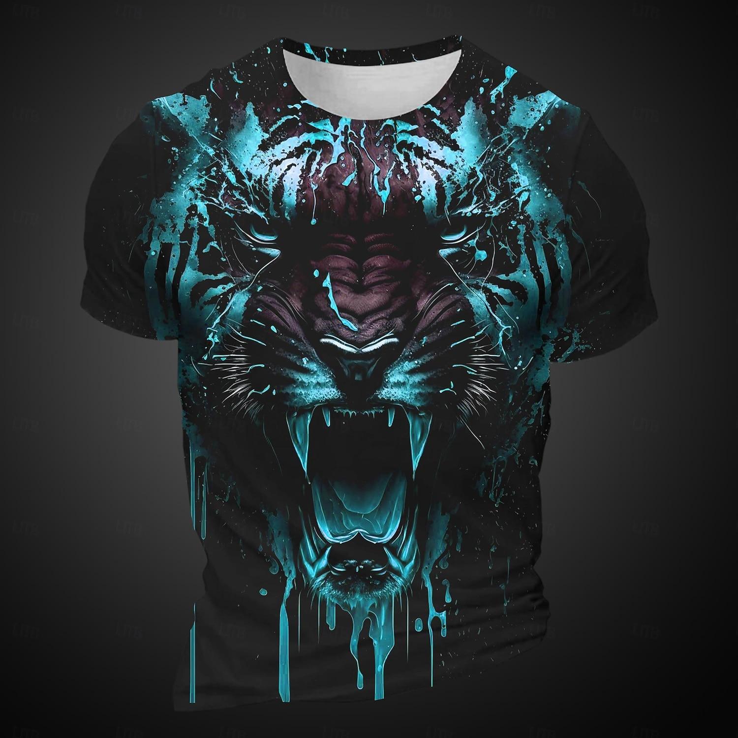 Забавная мужская футболка с 3D рисунком тигра, модные футболки с принтом, летние повседневные футболки с круглым вырезом и короткими рукавами, свободные дышащие топы 2XL
Забавная мужская футболка с 3D рисунком тигра, модные футболки с принтом, летние повседневные футболки с круглым вырезом и короткими рукавами, свободные дышащие топы 2XL