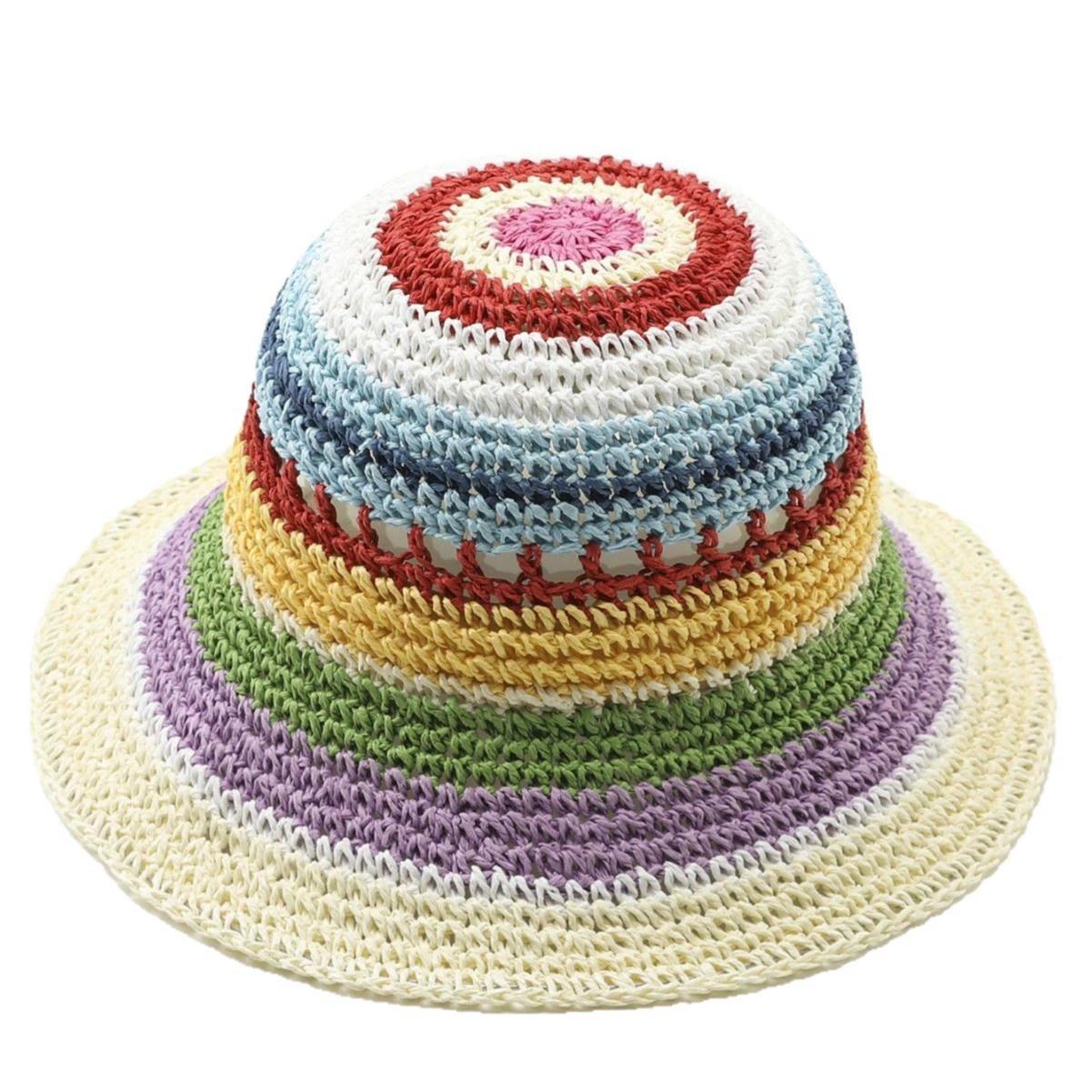 Женская летняя соломенная шляпа с широкими полями для защиты от солнца, корейский стиль, красочная полоска, пляжная шляпа рыбака 56-58cm
Женская летняя соломенная шляпа с широкими полями для защиты от солнца, корейский стиль, красочная полоска, пляжная шляпа рыбака 56-58cm