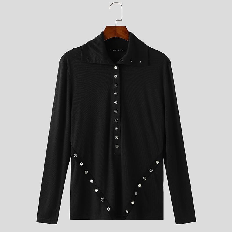 INCERUN Men s Lapel Neck Long Sleeve Buttons Up Casual T-shirts Undershirts M чёрный
INCERUN Men s Lapel Neck Long Sleeve Buttons Up Casual T-shirts Undershirts M чёрный