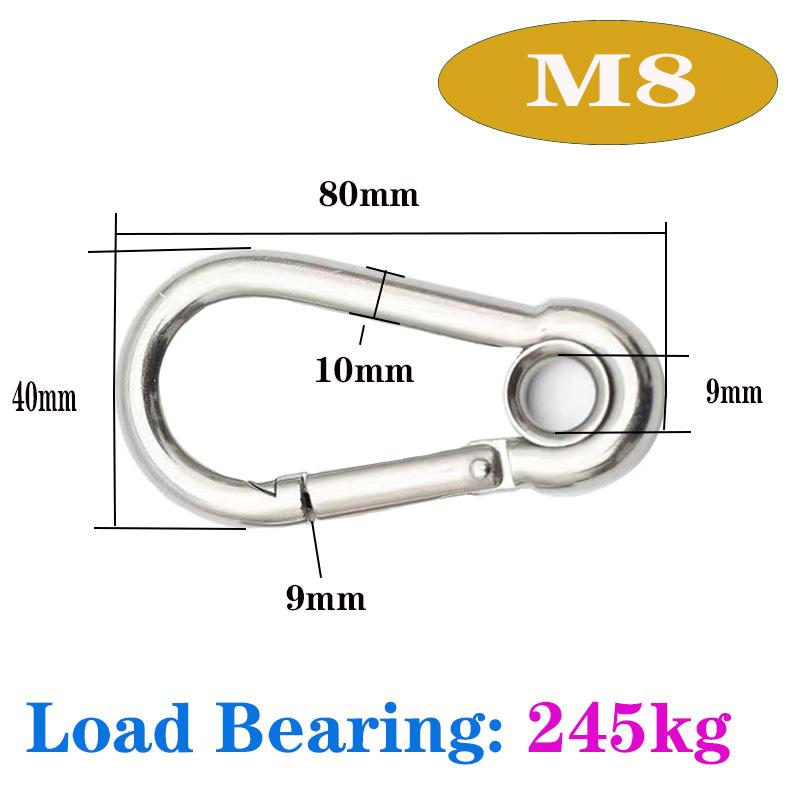 M4 M5 M6 M8 Stainless Steel Spring Snap Carabiner Quick Link Lock Ring Hook for Chain Fastener Multifunctional Durable 5 PCS
M4 M5 M6 M8 Stainless Steel Spring Snap Carabiner Quick Link Lock Ring Hook for Chain Fastener Multifunctional Durable 5 PCS